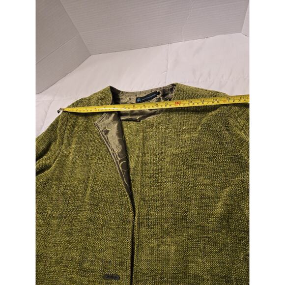 Vtg Fiber Artist LYNN YARRINGTON M Rust Chenille Blazer Green Holiday Festive - Picture 7 of 10